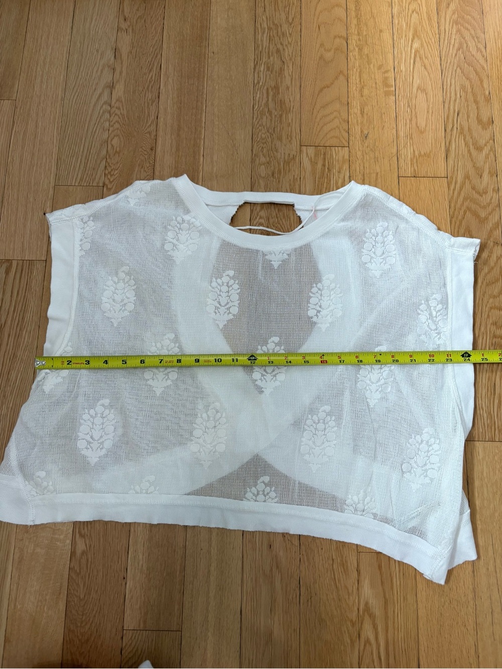 Free People FP Movement My Time Lace Tee White Size M Boho Coastal Basics - Picture 8 of 11